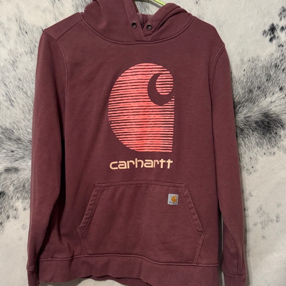 Carhartt Burgundy Hoodie with Logo